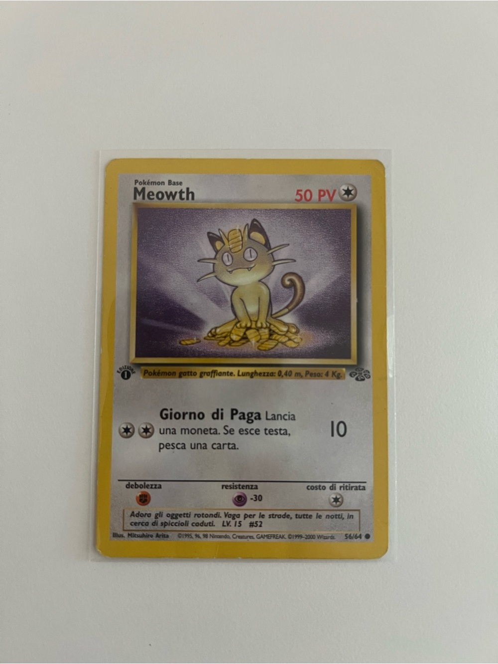 Pokemon 1st Edition Meowth ITALIAN Card